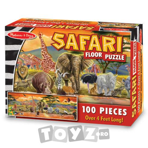 Melissa & Doug Puzzle de podea Safari (100 piese)