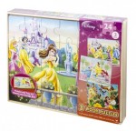 Puzzle de lemn Disney Princess, 3 buc